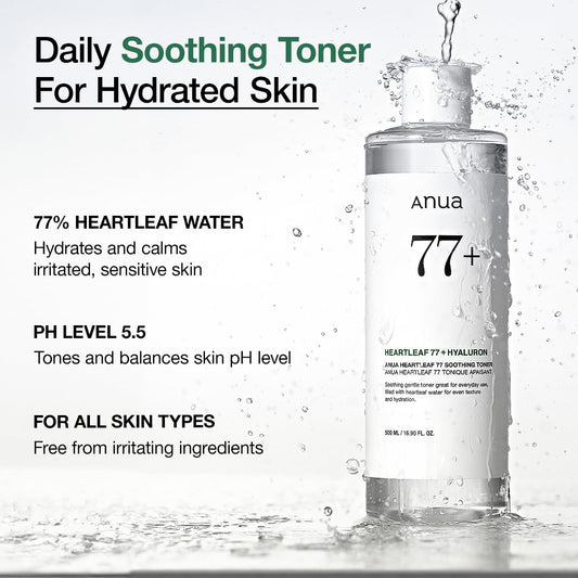 Anua Heartleaf Cleansing Oil & Deep Cleansing Foam & Soothing Toner, Pore Control, Gentle Korean Skincare