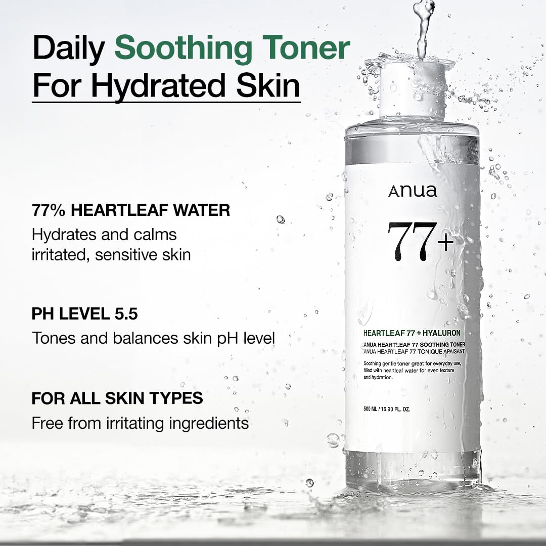 Anua Heartleaf Cleansing Oil & Deep Cleansing Foam & Soothing Toner, Pore Control, Gentle Korean Skincare