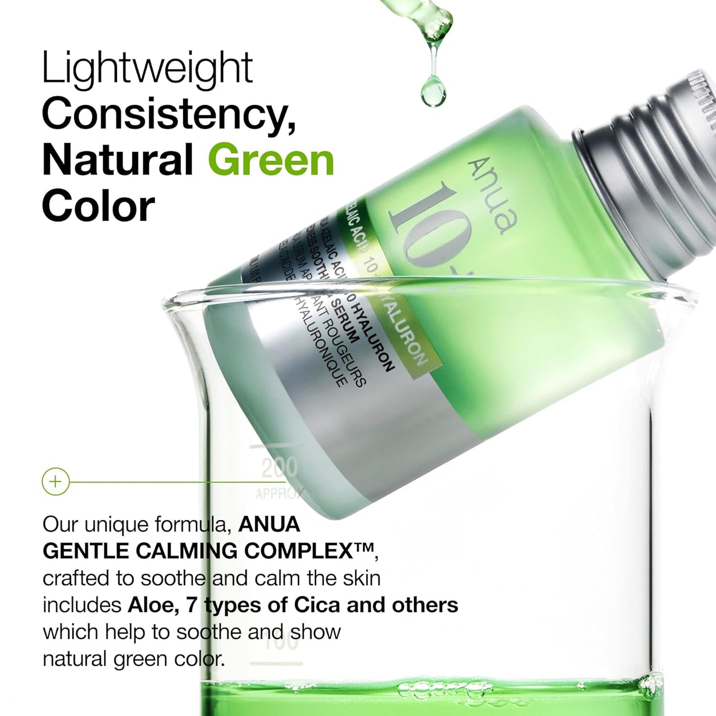 Anua Azelaic Acid 10 Hyaluron Redness Soothing Serum, Facial Serum for Sensitive skin, Hyaluronic Acid, Niacinamide, Spot Care, Natural Color, Vegan, Korean Skincare (30ml/ 1.01 fl oz.)